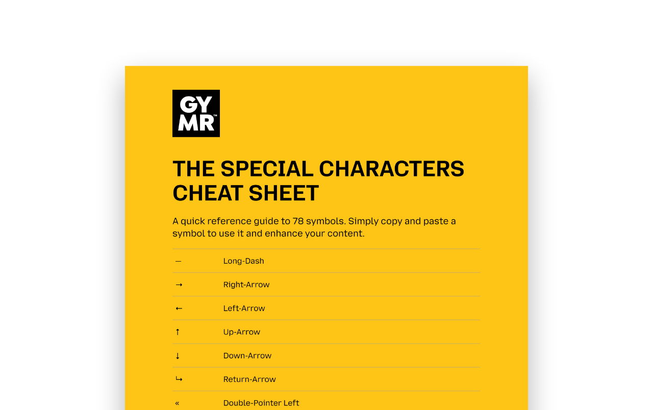 The Special Characters Cheat Sheet | Get Your Message Right!